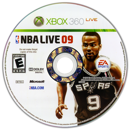 
NBA Live 09 | Xbox 360 | game disc/cartridge 1 | Region: North America | Source: LaunchBox