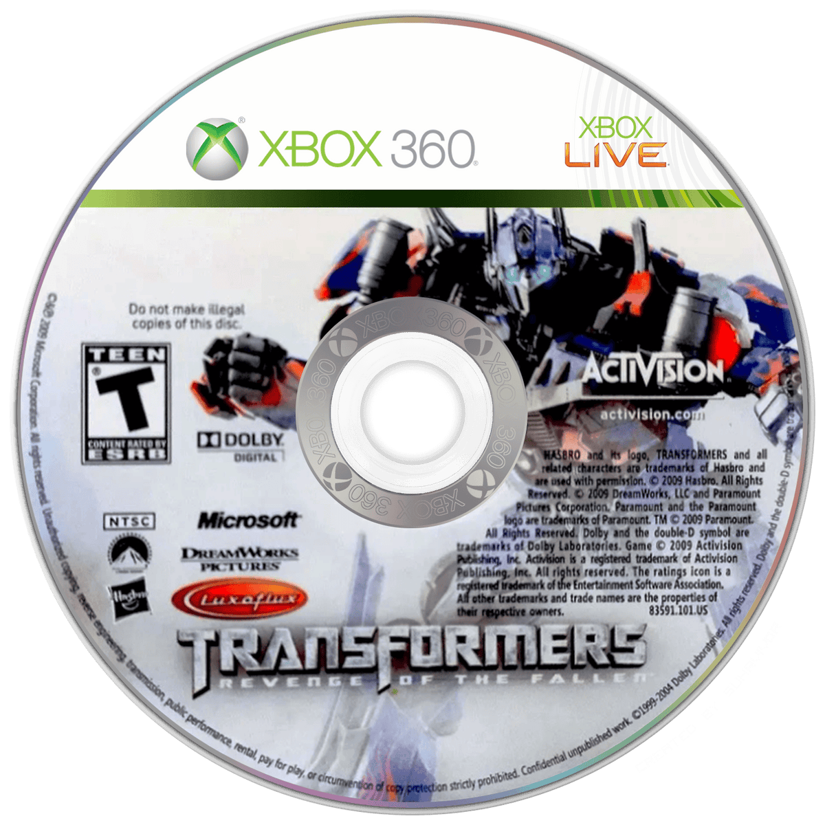 
Transformers: Revenge of the Fallen | Xbox 360 | game disc/cartridge 1