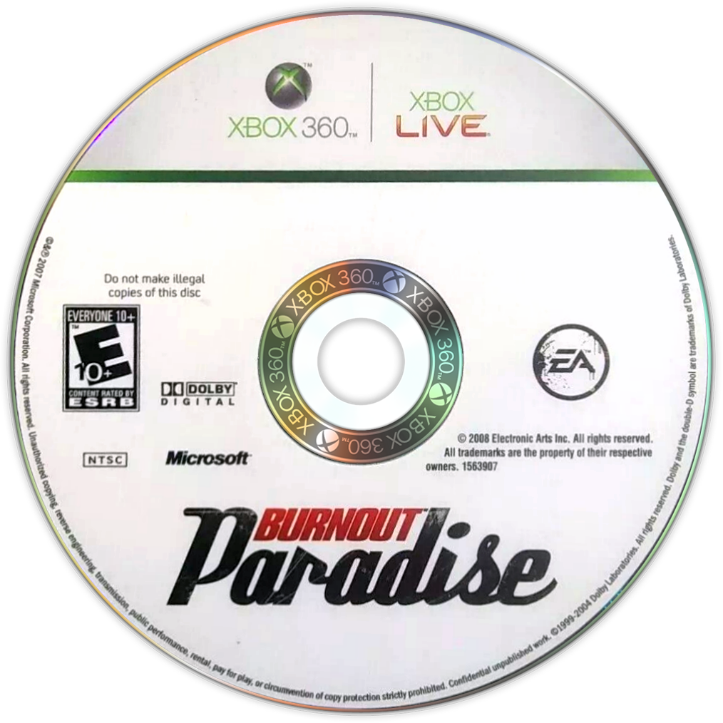 
Burnout: Paradise | Xbox 360 | game disc/cartridge 1