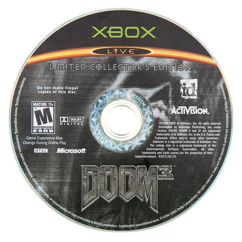 
Doom 3 (Limited Collector's Edition) | Xbox | game disc/cartridge 1