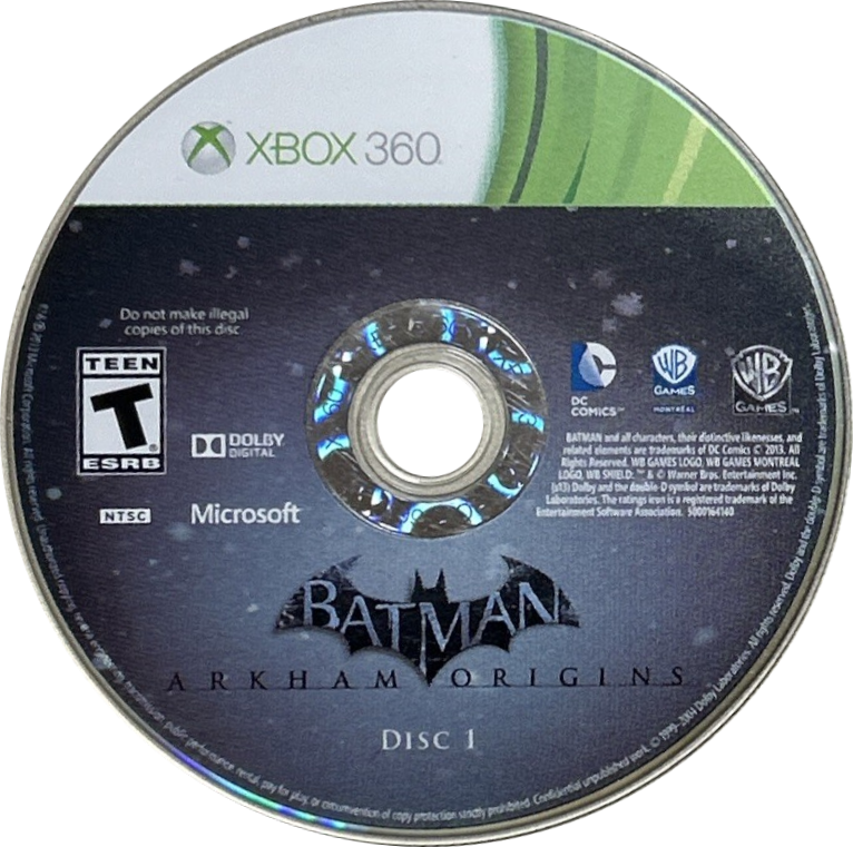 Batman: Arkham Origins | Xbox 360 | game disc/cartridge 1
