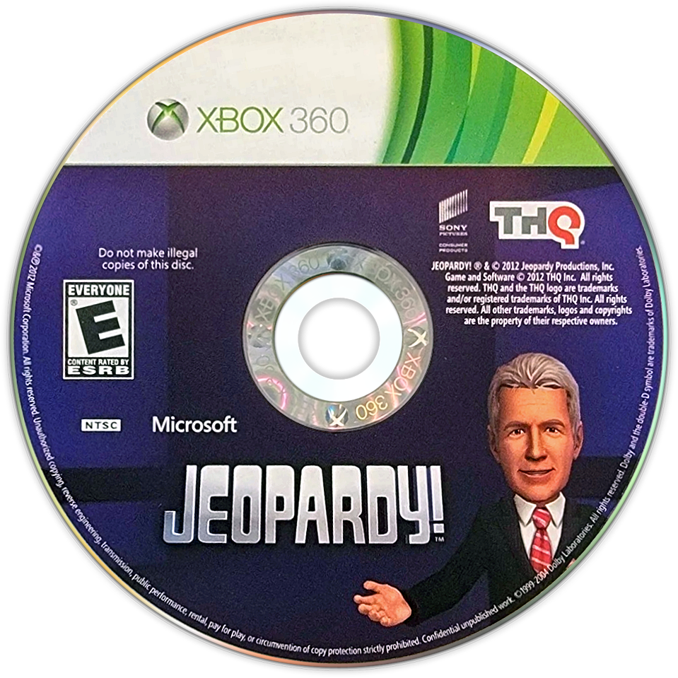 
Jeopardy! | Xbox 360 | game disc/cartridge 1 | Region: North America | Source: LaunchBox