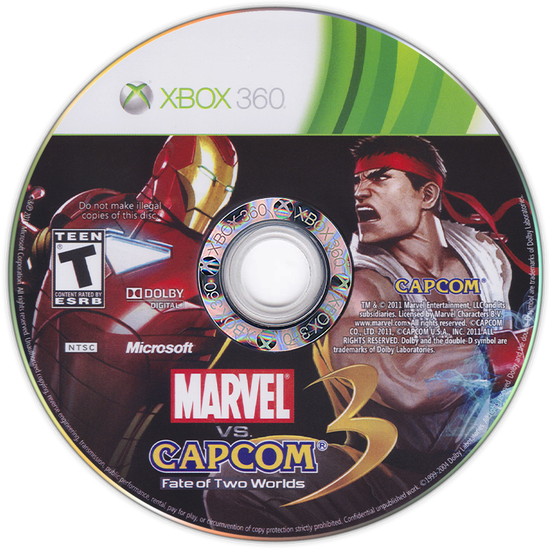 
Marvel vs. Capcom 3: Fate of Two Worlds | Xbox 360 | game disc/cartridge 1 | Region: North America | Source: LaunchBox