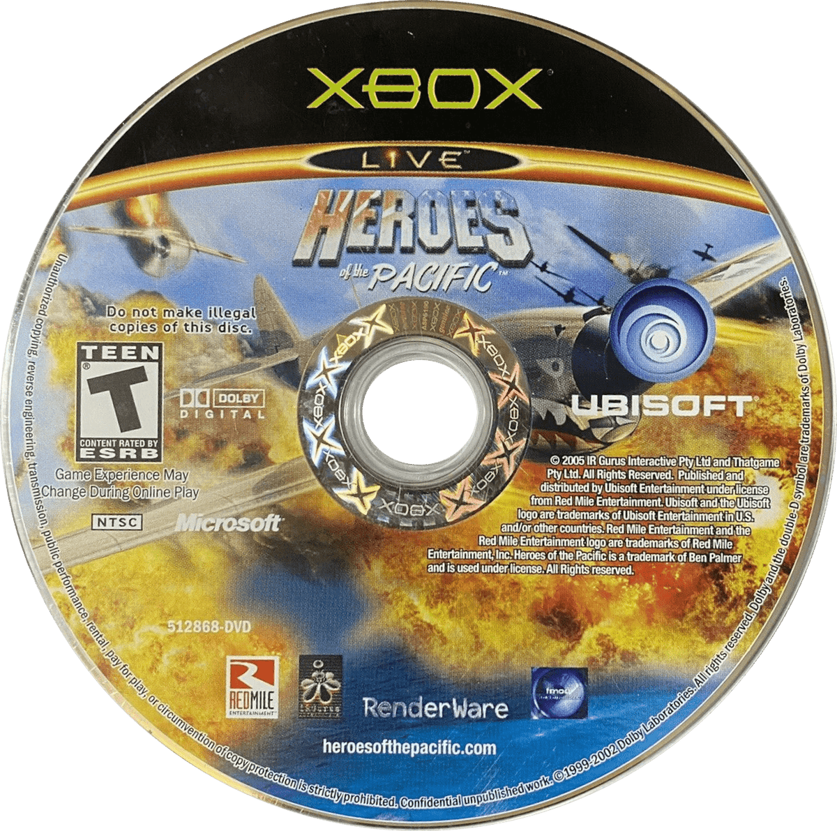 Heroes of the Pacific | Xbox | game disc/cartridge 1 | Region: North America | Source: LaunchBox