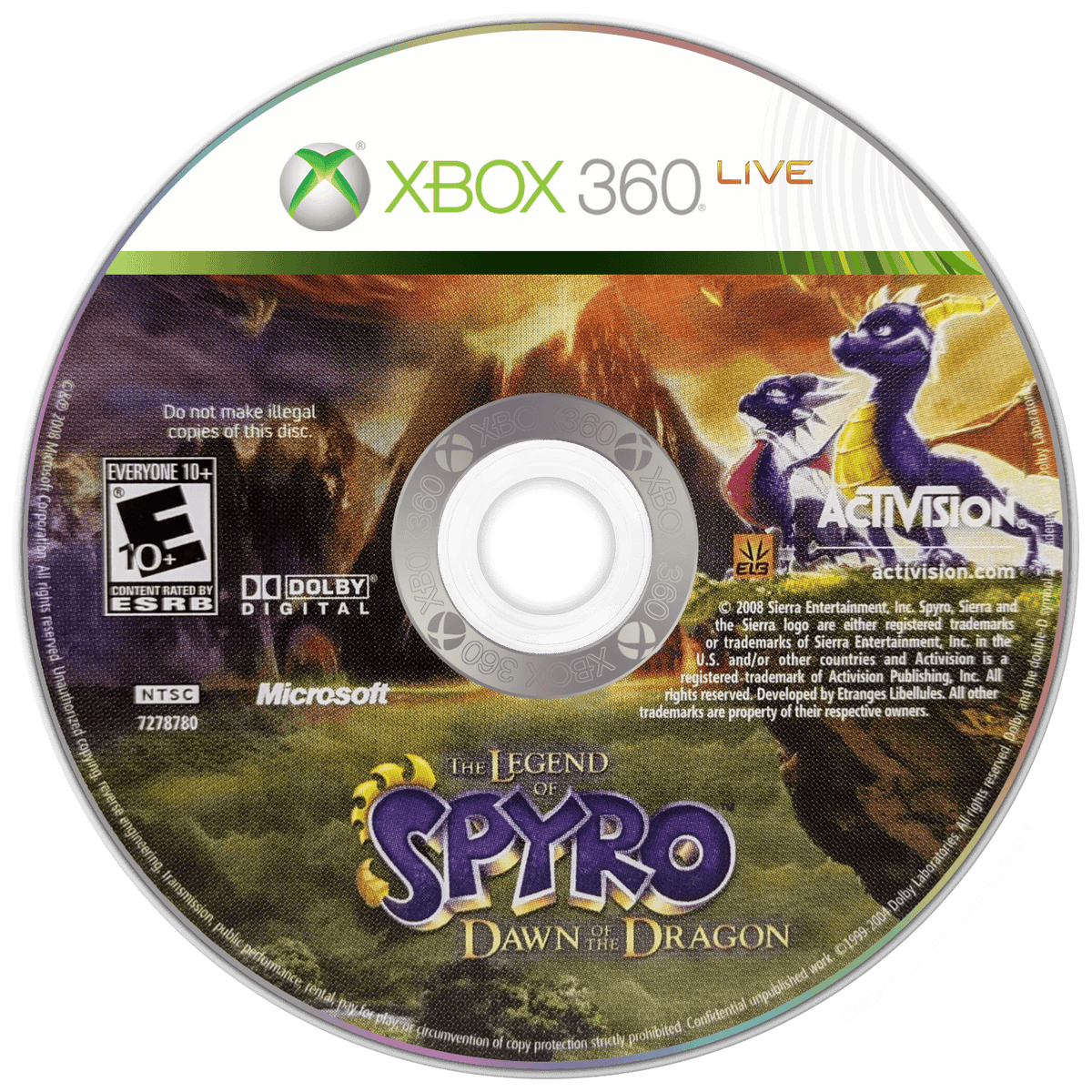 
The Legend of Spyro: Dawn of the Dragon | Xbox 360 | game disc/cartridge 1
