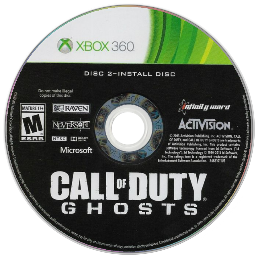 
Call of Duty: Ghosts | Xbox 360 | game disc/cartridge 1 | Region: North America | Source: LaunchBox