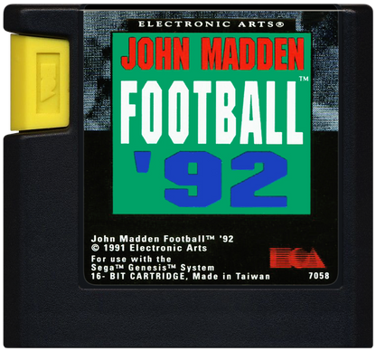 
John Madden Football '92 | Genesis | game disc/cartridge 1