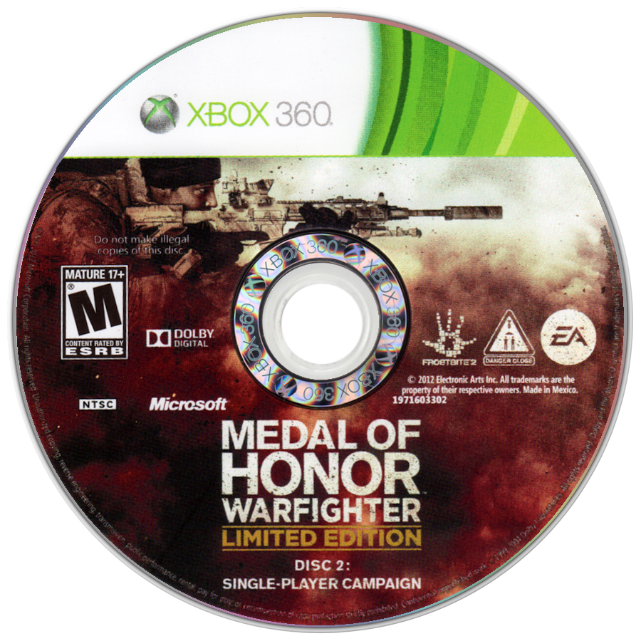 Medal of Honor: Warfighter | Xbox 360 | game disc/cartridge 1 | Region: North America | Source: LaunchBox