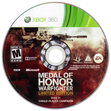 
Medal of Honor: Warfighter | Xbox 360 | game disc/cartridge 1 | Region: North America | Source: LaunchBox