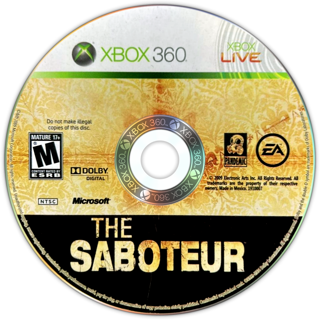 
The Saboteur | Xbox 360 | game disc/cartridge 1