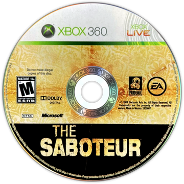 
The Saboteur | Xbox 360 | game disc/cartridge 1