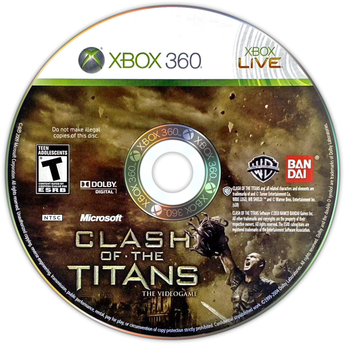 Clash of the Titans: The Videogame | Xbox 360 | game disc/cartridge 1