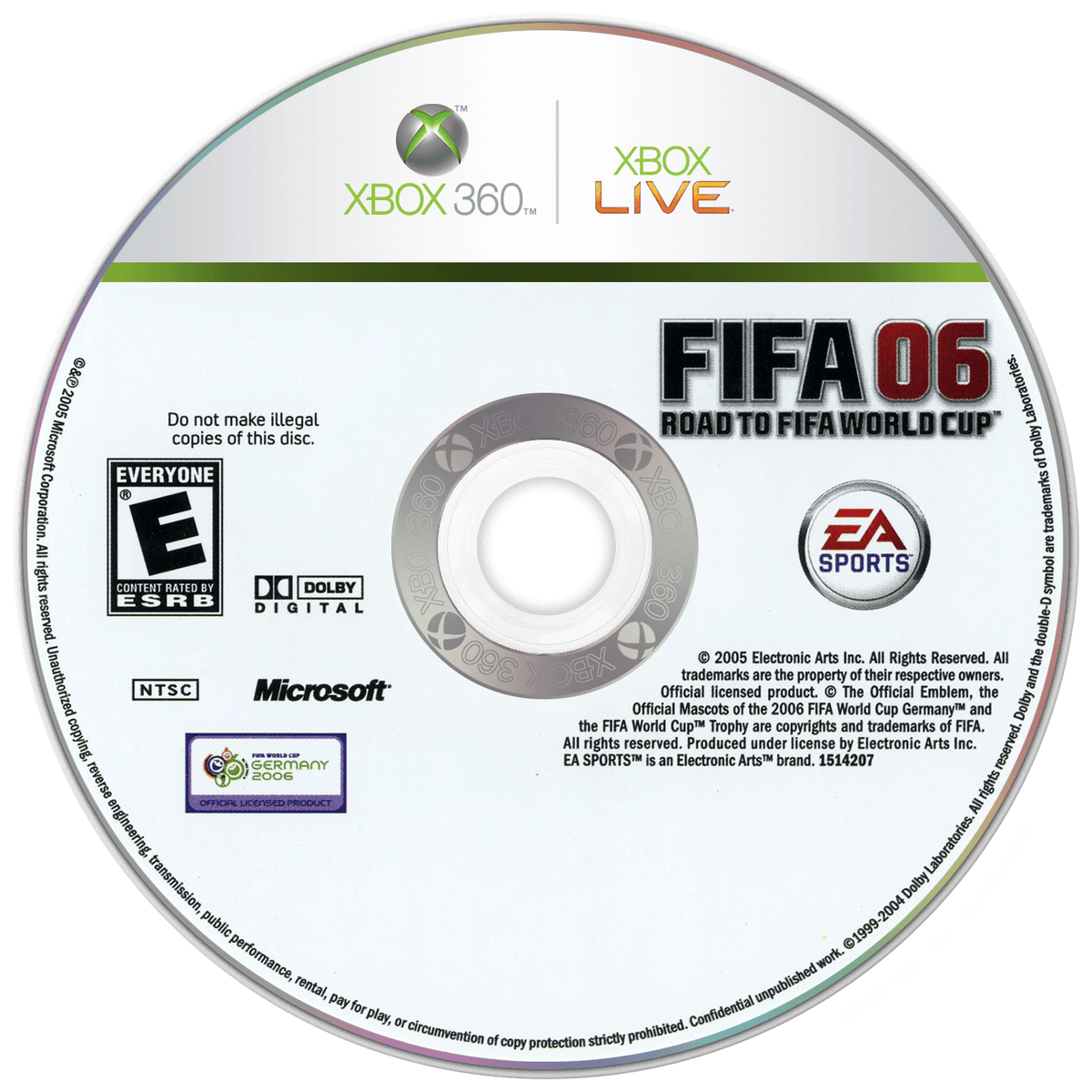
FIFA 06: Road to FIFA World Cup | Xbox 360 | game disc/cartridge 1