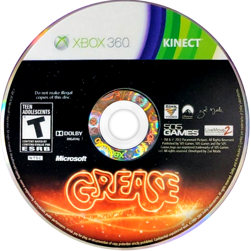 
Grease Dance | Xbox 360 | game disc/cartridge 1 | Region: North America | Source: LaunchBox