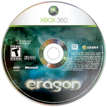
Eragon | Xbox 360 | game disc/cartridge 1 | Region: North America | Source: LaunchBox