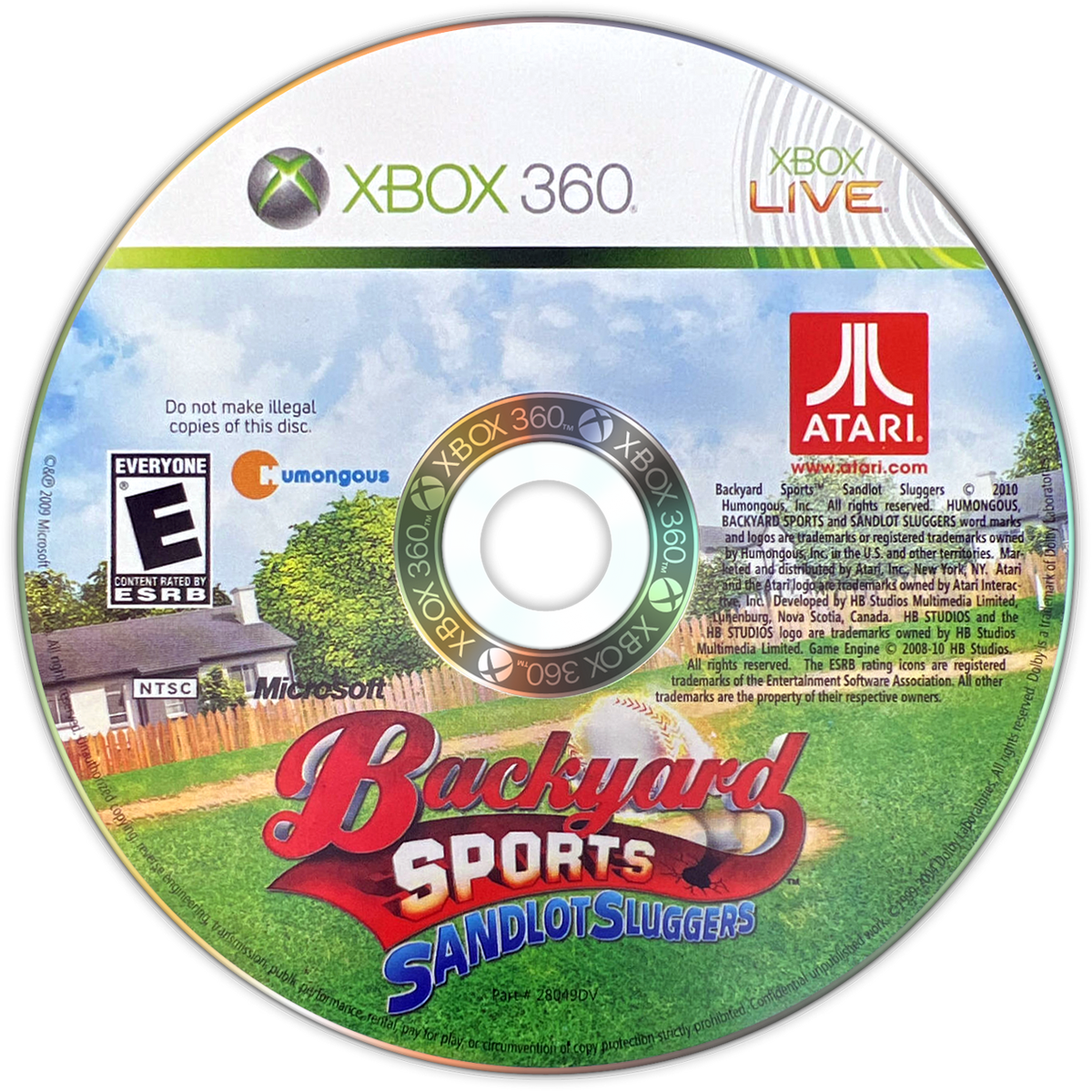 Backyard Sports: Sandlot Sluggers | Xbox 360 | game disc/cartridge 1 | Region: North America | Source: LaunchBox