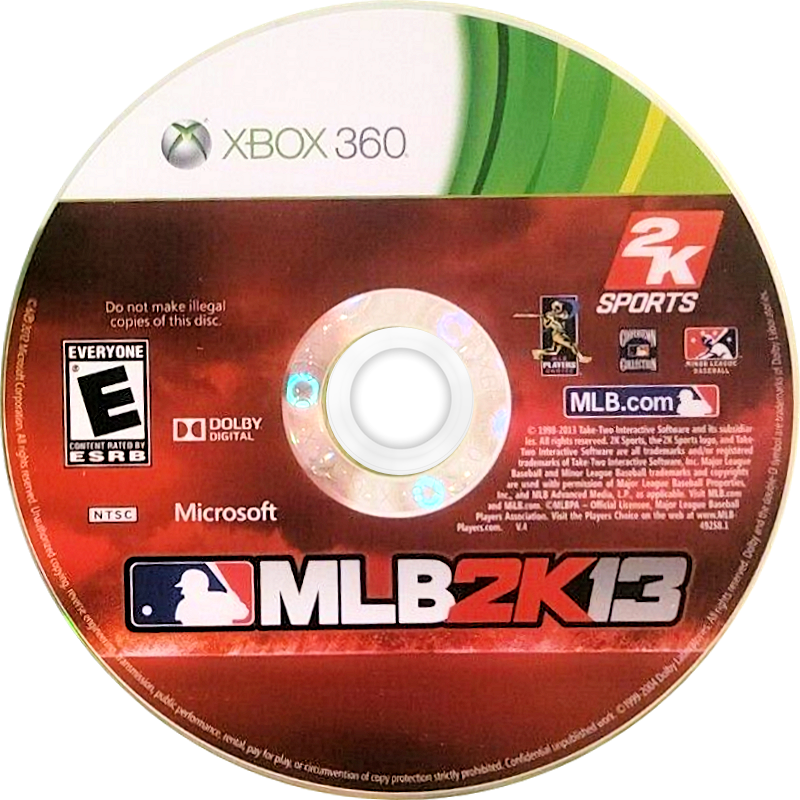 
MLB 2K13 | Xbox 360 | game disc/cartridge 1 | Region: North America | Source: LaunchBox