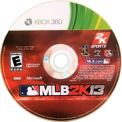 
MLB 2K13 | Xbox 360 | game disc/cartridge 1 | Region: North America | Source: LaunchBox