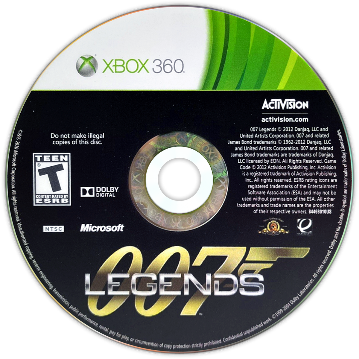 
007: Legends | Xbox 360 | game disc/cartridge 1 | Region: North America | Source: LaunchBox