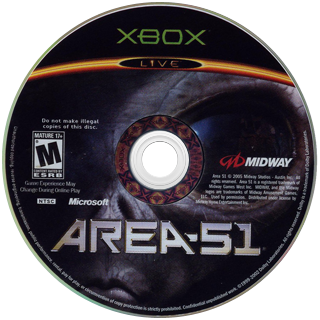 
Area-51 | Xbox | game disc/cartridge 1 | Region: North America | Source: LaunchBox