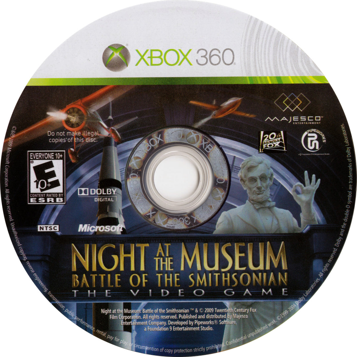 Night at the Museum: Battle of the Smithsonian - The Video Game | Xbox 360 | game disc/cartridge 1 | Region: North America | Source: LaunchBox