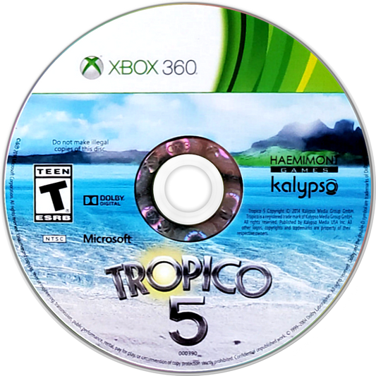 
Tropico 5 | Xbox 360 | game disc/cartridge 1 | Region: North America | Source: LaunchBox