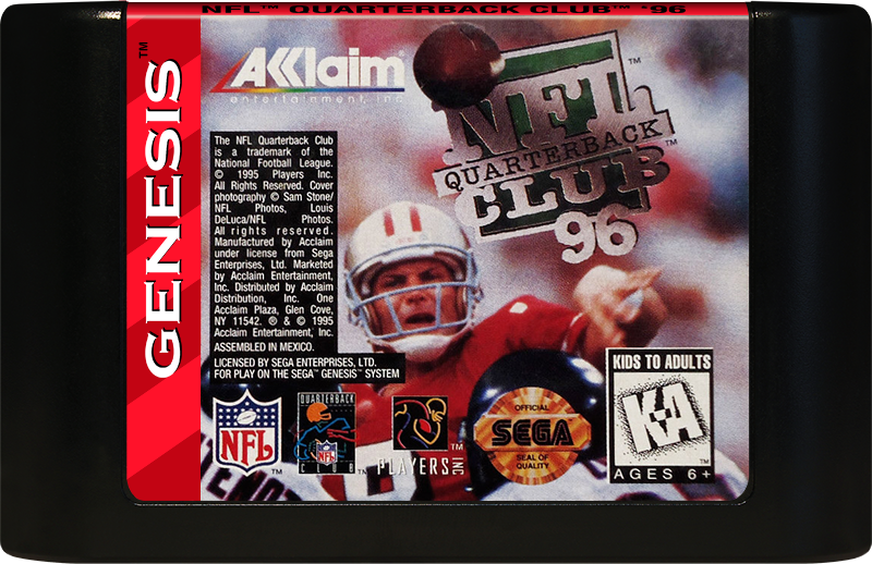 NFL Quarterback Club 96 | Genesis | game disc/cartridge 1
