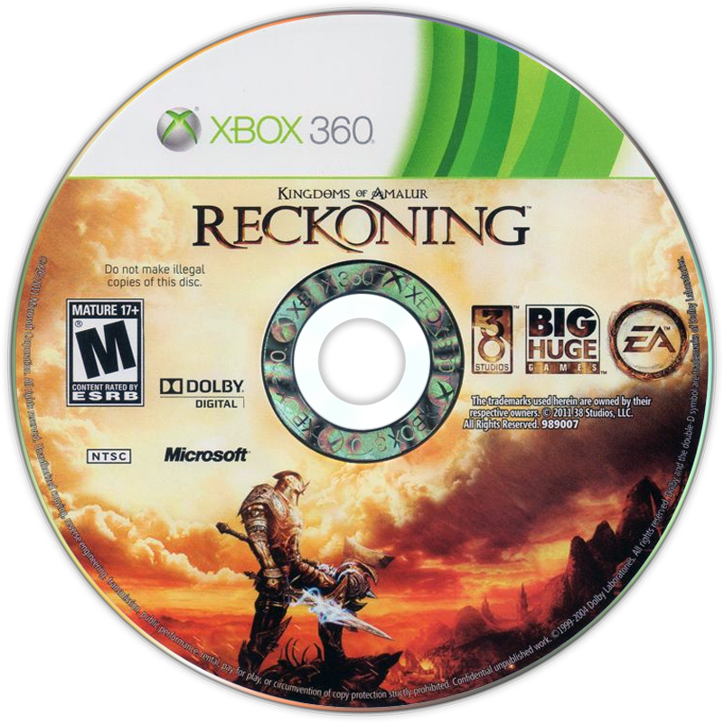Kingdoms of Amalur: Reckoning | Xbox 360 | game disc/cartridge 1 | Region: North America | Source: LaunchBox