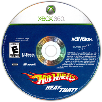 
Hot Wheels: Beat That! | Xbox 360 | game disc/cartridge 1 | Region: North America | Source: LaunchBox