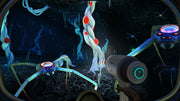 
Subnautica gameplay screenshot showing a crabsquid near blood kelp — official PlayStation Blog image