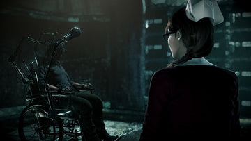 
The Evil Within 2 cinematic screenshot showing Tatiana and the upgrade chair — official Bethesda image