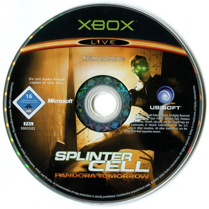 Tom Clancy's Splinter Cell: Pandora Tomorrow | Xbox | physical media | region=North America | source-country=Canada,United States | zypher-v2 | moby-63ff2d60d41d | Data by MobyGames.com