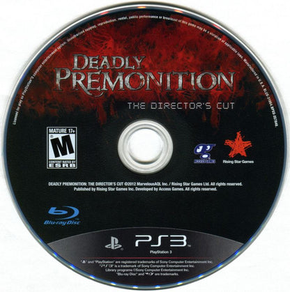 
Deadly Premonition: The Director's Cut | PlayStation 3 | physical media | Data by MobyGames.com