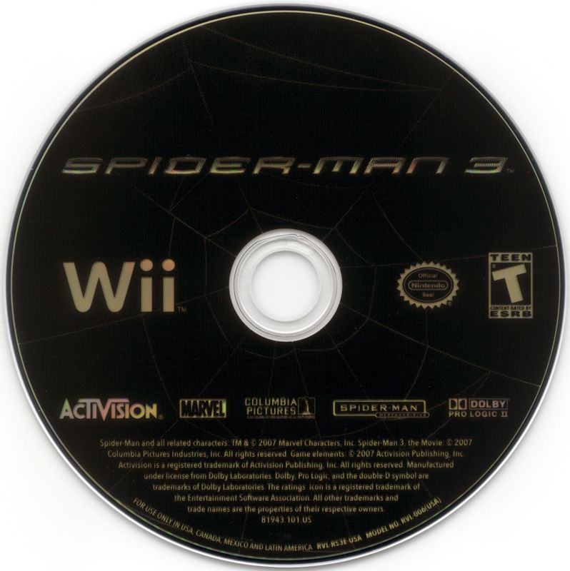 Spider-Man 3 | Wii | physical media | region=North America | source-country=Canada,Mexico,Other,United States | zypher-v2 | moby-5791e8bfee5d | Data by MobyGames.com