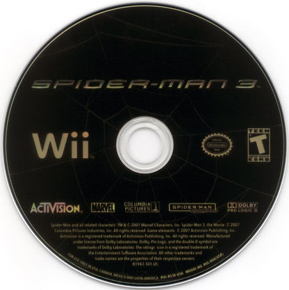 Spider-Man 3 | Wii | physical media | region=North America | source-country=Canada,Mexico,Other,United States | zypher-v2 | moby-5791e8bfee5d | Data by MobyGames.com