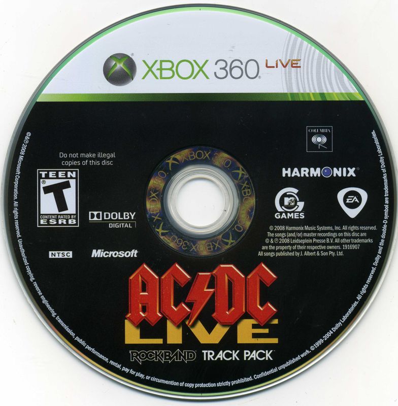 AC/DC Live: Rock Band - Track Pack | Xbox 360 | physical media | region=North America | source-country=United States | zypher-v2 | moby-7e69341e7d80 | Data by MobyGames.com