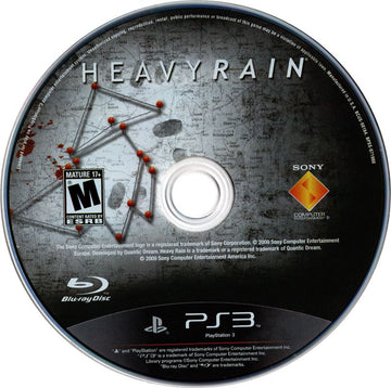 
Heavy Rain | PlayStation 3 | physical media | Region: North America | source-country=United States | Data by MobyGames.com
