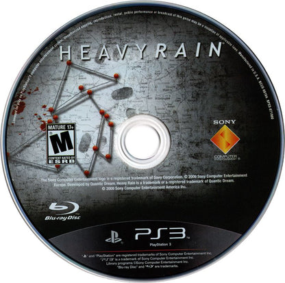 
Heavy Rain | PlayStation 3 | physical media | Region: North America | source-country=United States | Data by MobyGames.com
