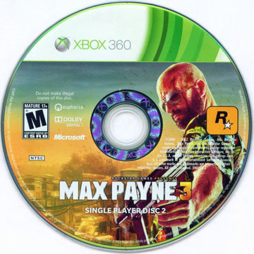 
Max Payne 3 | Xbox 360 | game disc 2 of 2 | Data by MobyGames.com