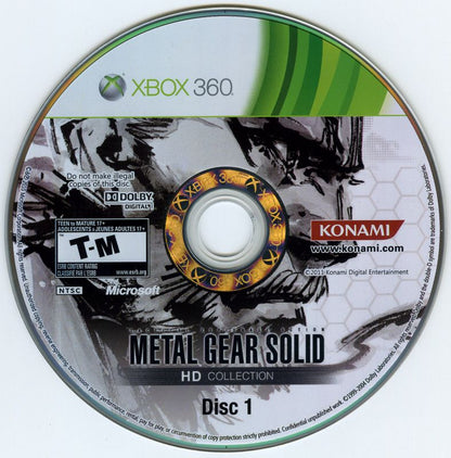 Metal Gear Solid: HD Collection | Xbox 360 | physical media | region=North America | source-country=Canada,Mexico,United States | zypher-v2 | moby-05acd115812d | Data by MobyGames.com