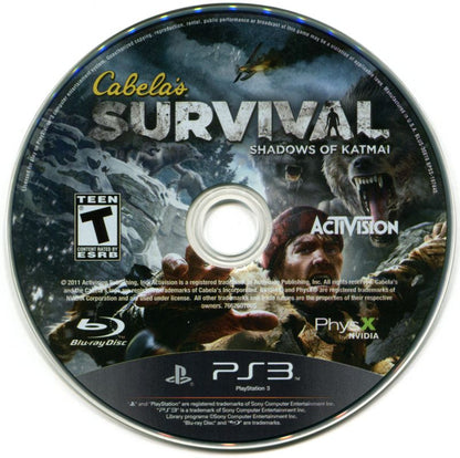 Cabela's Survival: Shadows of Katmai | PlayStation 3 | physical media | region=North America | source-country=United States | zypher-v2 | moby-e24d26097bc1 | Data by MobyGames.com