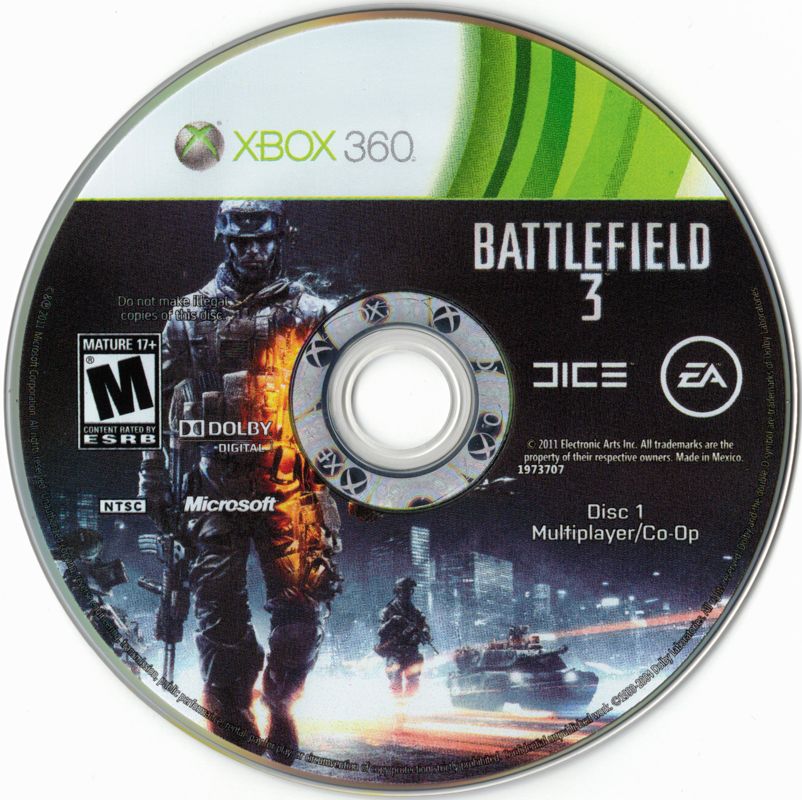 
Battlefield 3 | Xbox 360 | game disc 1 of 2 | Region: North America | source-country=United States | Data by MobyGames.com