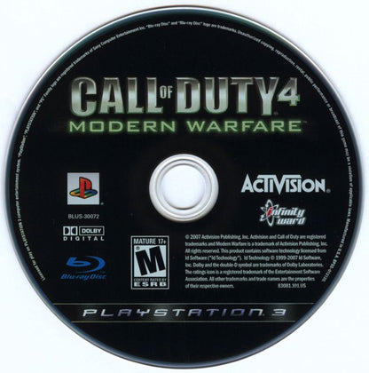 Call of Duty 4: Modern Warfare | PlayStation 3 | physical media | region=North America | source-country=United States | zypher-v2 | moby-f00e6430d0a6 | Data by MobyGames.com