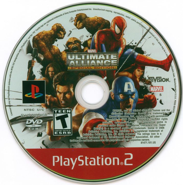 Marvel Ultimate Alliance (Special Edition) | PlayStation 2 | game disc 1 of 1 | Data by MobyGames.com