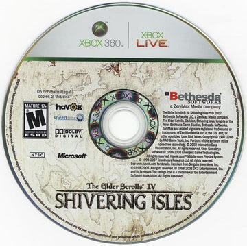 
The Elder Scrolls IV: Shivering Isles | Xbox 360 | physical media | Region: North America | source-country=United States | Data by MobyGames.com