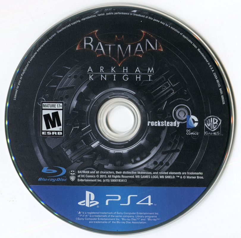
Batman: Arkham Knight | PlayStation 4 | physical media | Region: North America | source-country=Canada,United States | Data by MobyGames.com