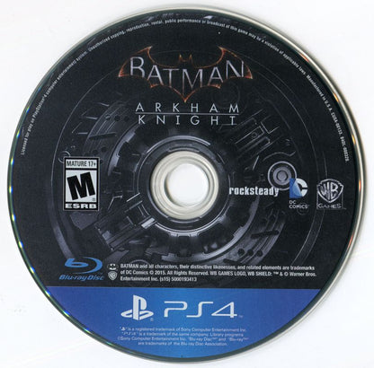 
Batman: Arkham Knight | PlayStation 4 | physical media | Region: North America | source-country=Canada,United States | Data by MobyGames.com