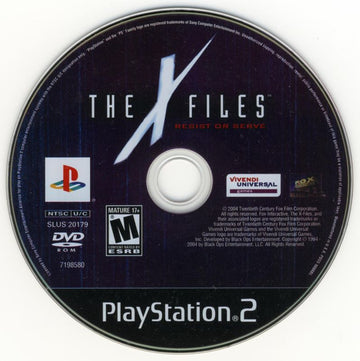 The X-Files: Resist or Serve | PlayStation 2 | physical media | region=North America | source-country=United States | zypher-v2 | moby-fa3bba8742fb | Data by MobyGames.com