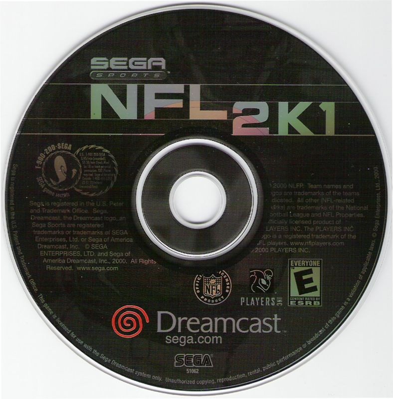 
NFL 2K1 | Dreamcast | game disc 1 of 1 | Data by MobyGames.com