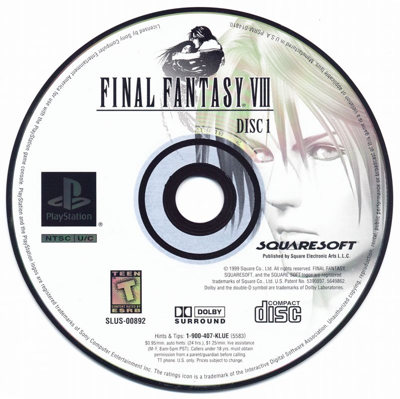 
Final Fantasy VIII | PlayStation | physical media | Region: North America | source-country=Canada,United States | Data by MobyGames.com